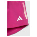 Dětské kraťasy adidas G TI 3S WV růžová barva, s potiskem, nastavitelný pas