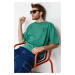 Trendyol Green Oversize Mystic Animal Embroidery 100% Cotton T-Shirt