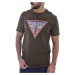 Guess GUESS pánské khaki tričko s trojúhelníkem