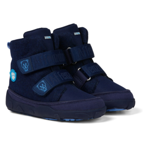 Barefoot zimní obuv s membránou Affenzahn - Comfy Walk Wool Bear modrá