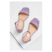 Semišové sandály Answear Lab fialová barva