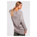 Vlněný svetr melanžový pulovr MOE M470