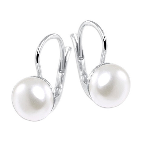 Brilio Silver Elegantní stříbrné náušnice se syntetickou perlou 438 001 01235 0400000