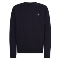 Tommy Hilfiger Sweatshirt - PANELLED HILFIGER PRINT CREWNECK blue