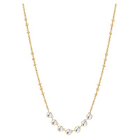 Brosway Půvabný pozlacený náhrdelník s čirými krystaly Symphonia BYM136