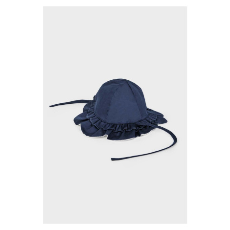 Oboustranný bavlněný dětský klobouk Mayoral Newborn tmavomodrá barva