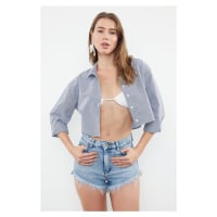 Trendyol Striped Crop Woven Shirt