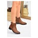 Fox Shoes Camel Low Heel Women's Daily Boots