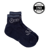 Meatfly ponožky Logo Middle Socks - Triple pack C – Black | Černá