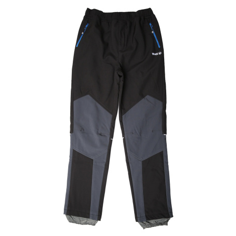 Chlapecké softshellové kalhoty, zateplené - Wolf B2297, černá/ šedá kolena Barva: Černá