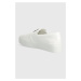 Kožené tenisky Calvin Klein FLATFORM CUP SLIP ON RE LOCK LTH dámské, bílá barva, HW0HW02057
