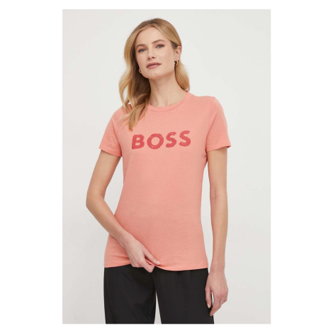 Bavlněné tričko Boss Orange BOSS ORANGE červená barva Hugo Boss