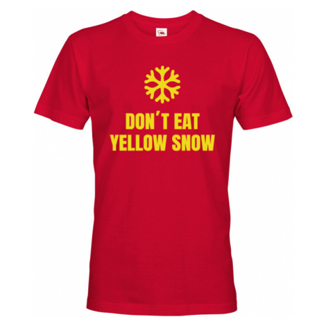 Pánské tričko s vtipným potiskem Don´t eat yellow snow BezvaTriko