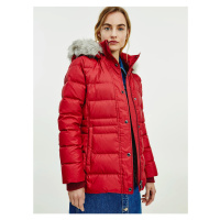 Červená dámská péřová zimní bunda Tommy Hilfiger