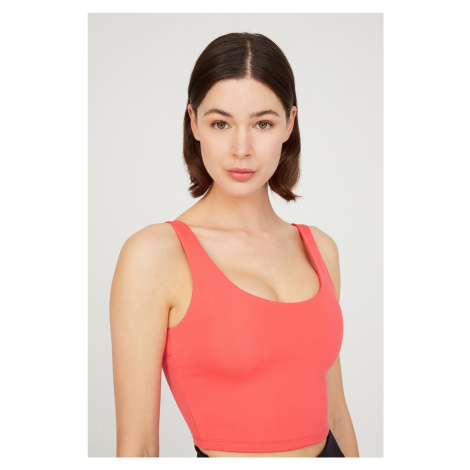 LOS OJOS Coral Lightly Support Back Detail Covered Crop Top Bustier