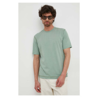Bavlněné tričko Sisley zelená barva
