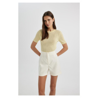 DEFACTO Crew Neck Rib Short Sleeve Knitted T-Shirt