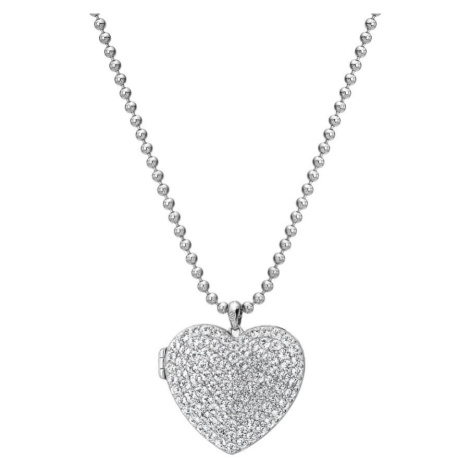 Hot Diamonds Stříbrný srdíčkový náhrdelník s diamantem Memories Heart Locket DP770