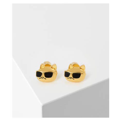 Náušnice karl lagerfeld k/ikonik 2.0 choupette studs žlutá