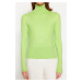 Dilvin 1297 Turtleneck Corded Basic Sweater-Apple Y