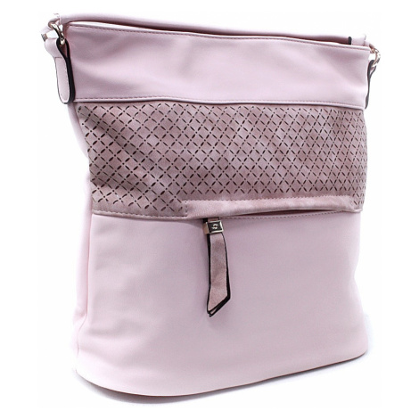 Světle růžová dámská crossbody kabelka s vyraženým vzorem Jocelyn New Berry