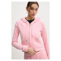 Mikina Juicy Couture dámská, růžová barva, s kapucí, s aplikací, JCWA122001