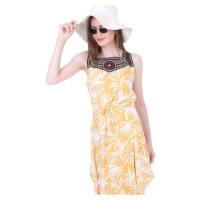 Bigdart 1512 Dress with Embroidery on the Front - Yellow