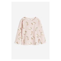 H & M - Žerzejové triko's dlouhým rukávem - růžová