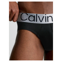 Pánské slipy 3 Pack Briefs Steel Cotton 000NB3129A7V1 černá - Calvin Klein