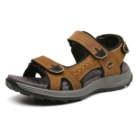 Kožené pánské sandály klasické s pásky na suchý zip MIXI FASHION