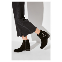 Trendyol Genuine Leather Black Suede Women's Boots & Bootie