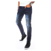 Tmavě modré džíny se stylovým prošíváním Denim vzor