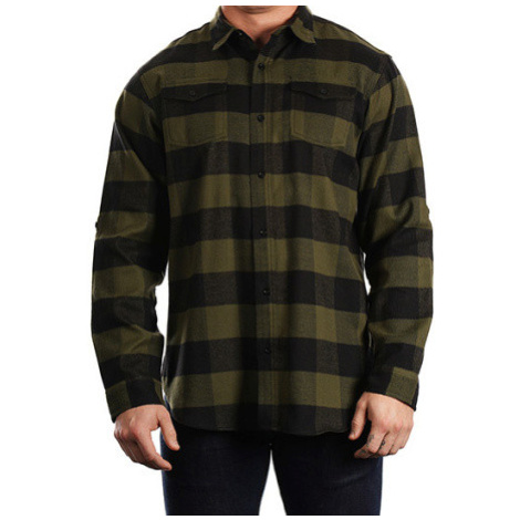 Burnside Pánská flanelová košile BU8210 Army - Black -Checked