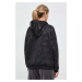 Mikina adidas dámská, černá barva, s kapucí, vzorovaná
