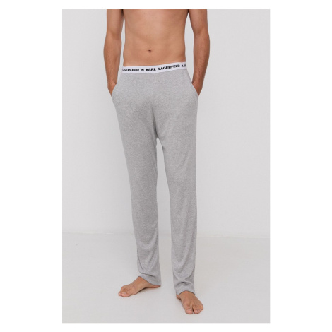 Pyžamové kalhoty Karl Lagerfeld pánské, šedá barva