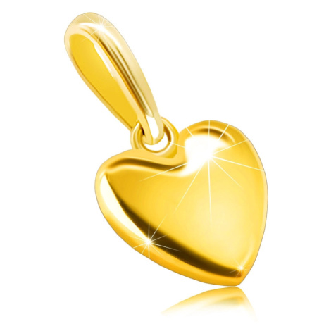 Přívěsek ze žlutého 585 zlata - hladké srdíčko, zrcadlově lesklý povrch, oválné očko Šperky eshop
