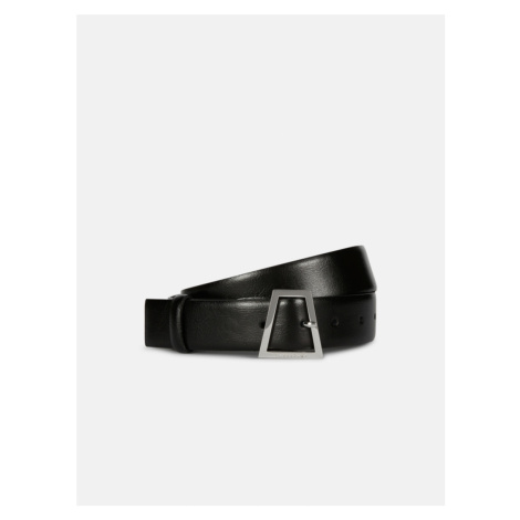 Opasek trussardi belt h 3,5 cm squared buckle smooth leather černá