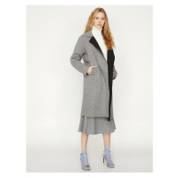 Koton Women's Gray Pocket Detailed Coat