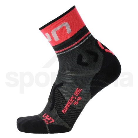 Dámské běžecké ponožky UYN Runner's One Short Socks W S100272G154 - grey melange/pink
