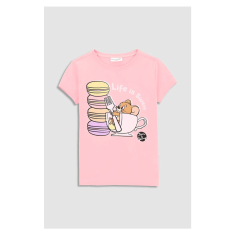 Dětské tričko Coccodrillo x Tom And Jerry růžová barva