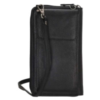 Beagles Černá kožená kabelka na mobil + peněženka 2v1 „Dayana“