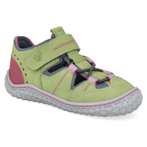 Barefoot dětské sandály Ricosta - Pepino Jerry avocado/graphit/pink M zelené