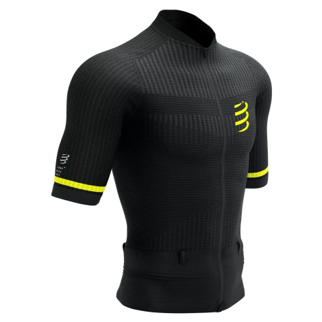 Compressport Trail Postural SS Top Black/Safety Yellow Běžecké tričko s krátkým rukávem