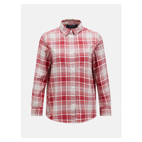 Košile peak performance w cotton flannel shirt červená