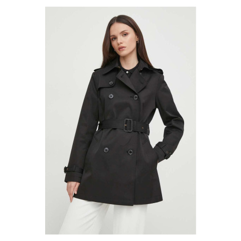 Kabát Lauren Ralph Lauren dámský, černá barva, přechodný, dvouřadový