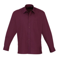 Premier Workwear Pánská košile s dlouhým rukávem PR200 Aubergine -ca. Pantone 5115