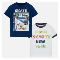 2pack triček s krátkým rukávem SKATE bílo-modré BABY Mayoral