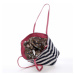 Originální poloslámová kabelka přes rameno malinově červená - David Jones Nurrse růžová