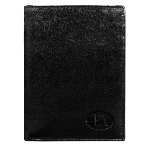 Elegantní pánská kožená peněženka Franco, černá bez přezky Pierre Andreus
