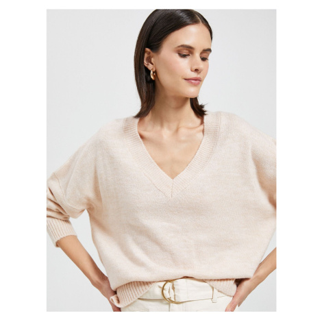 Koton Basic Pletený svetr s výstřihem do V Relax Fit